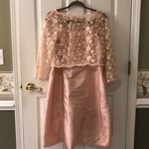 Lin Tang formal dress with lace jacket